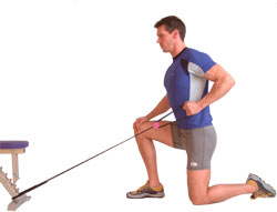 pull the band into the side of your chest