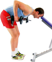 smoothly lift your elbows high - keeping the weight by your sides