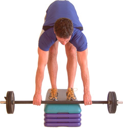 you may take the bar lower than the edge of the bench