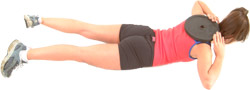 slowly lift your head and shoulders 4 - 6 inches off the floor