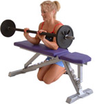 REST YOUR ELBOWS ON THE BENCH