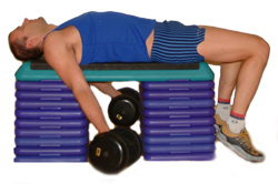 start with the weights slightly forward of your shoulders