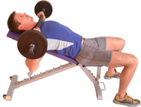 smoothly lower the bar down towards your neck