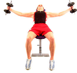 avoid letting the weights drop lower than your shoulders