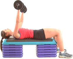 aim to keep your head and back in contact with the bench