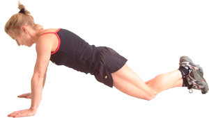 keep a straight line through your body and upper legs