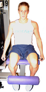 rest the front leg pad on your lower shin bone