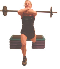 grasp the bar across your upper chest