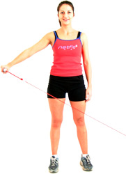 smoothly extend your arm straight out towards your side