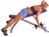 position yourself comfortably on the bench