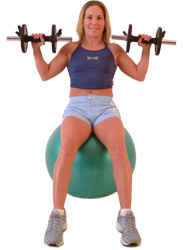 lower the weights down to your shoulders