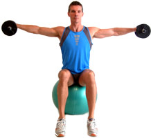 smoothly lift the weights out to your sides