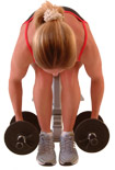 start with the weights by your feet