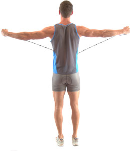 avoid leaning forward as you pull your arms back - taking your hands out to your sides