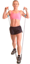 hold handles at shoulder height