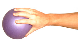 place your fingers wide around the ball