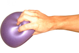 squeeze the ball with your fingers