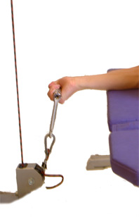 position your wrist close to the pulley
