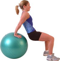 position yourself so that your buttocks wont hit the ball on the way down