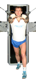 smoothly extend your hands forward - straightening your arms